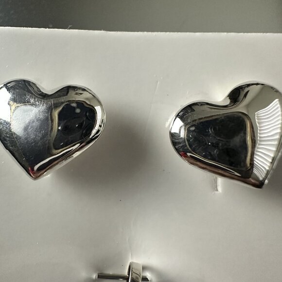 Silver 925 Set Earrings & Pendant Heart Taxco Valentine's Love Friends Couples - Picture 4 of 12